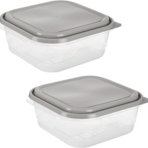 GoodCook EveryWare Extra Large Square Food Storage Container, 2 Pack, BPA Free